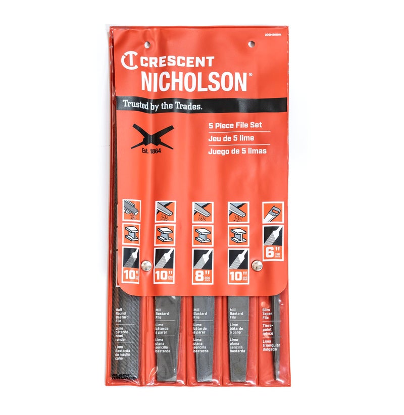 Nicholson 5 Pc 6", 8"& 10" General Purpose File Set - 22040NNN, Multi, One Size - Image 2